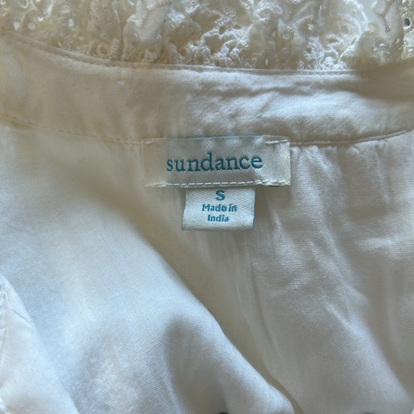 Sundance Lisette White Lace Eyelet Tunic Long Sleeve Boho Tassel Shirt Sz S - Picture 9 of 12